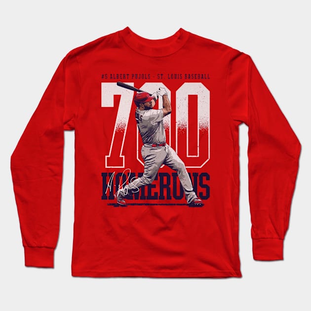 Albert Pujols St.Louis 700 Home Runs Bold Long Sleeve T-Shirt by Jesse Gorrell